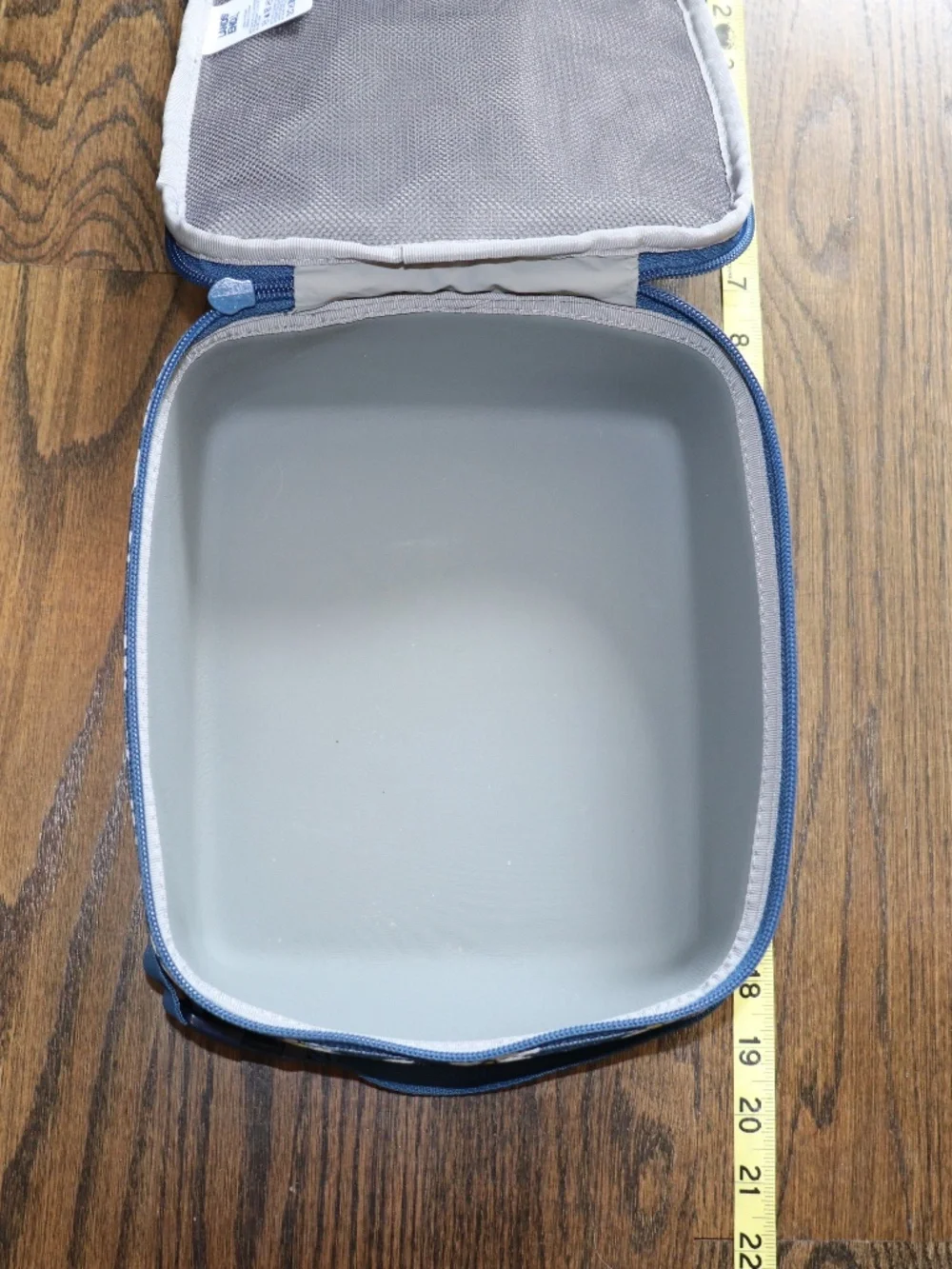 Lands End Insulated Soft-Sided Blue Lunch Box White Daisy Floral School EZ Wipe